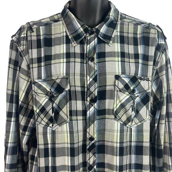 BKE Buckle Mens Athletic Fit Shirt Long Sleeve Pockets Plaid XL - Picture 2 of 10